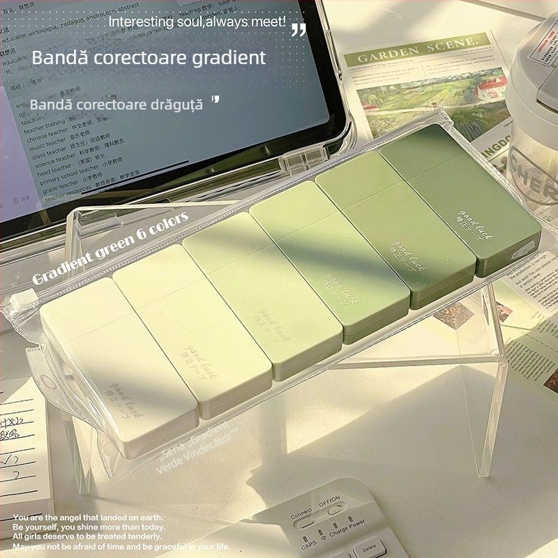 Bandă corectoare cu gradient roșu, stil Ins, stil Mori japonez, capacitate mare, aplicație netedă
