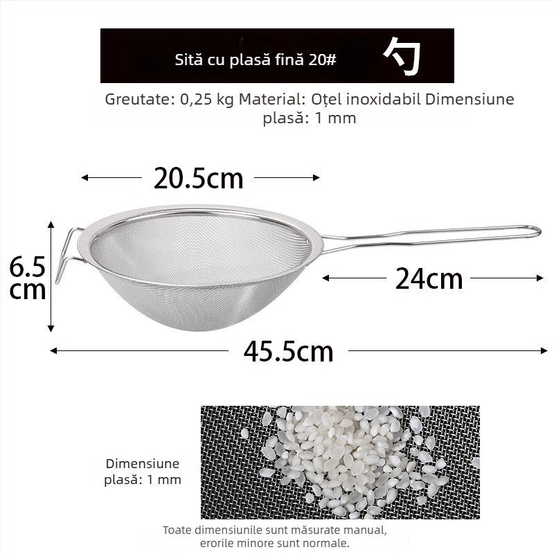 Lingură‑strecurătoare din oțel inoxidabil, mare, pentru prăjit – bucătărie comercială