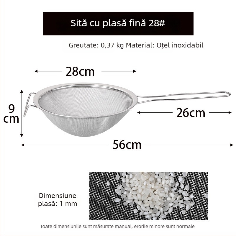 Lingură‑strecurătoare din oțel inoxidabil, mare, pentru prăjit – bucătărie comercială