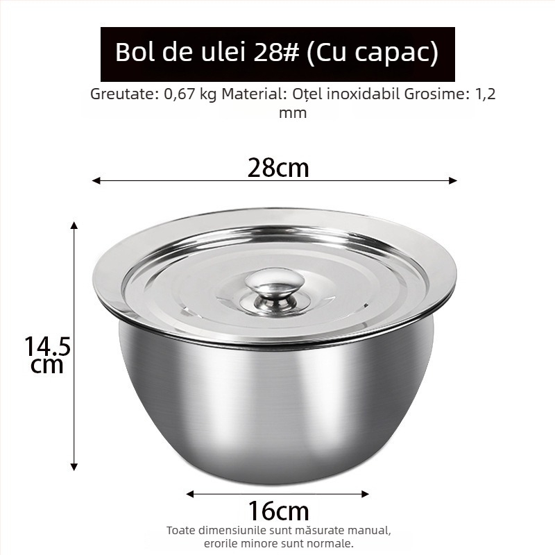 Lingură‑strecurătoare din oțel inoxidabil, mare, pentru prăjit – bucătărie comercială