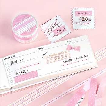 Set de benzi washi Letter Lover, seria Spring Prelude, benzi simple și proaspete pentru colaj