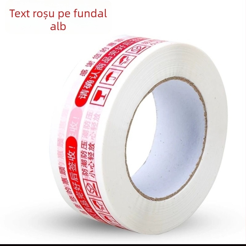 Bandă imprimată THANKYOU pentru ambalare expresă și sigilare cutii, bandă cu litere la modă, rolă mare, 60 m lungime, lățime 4.5 cm