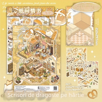 Stickere pentru decorul scenei camerei – seria Scrisoare de dragoste pe hârtie, decor DIY pentru jurnal