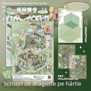 Stickere pentru decorul scenei camerei – seria Scrisoare de dragoste pe hârtie, decor DIY pentru jurnal