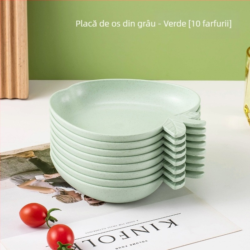 Farfurie din plastic cu bază, design creativ și drăguț pentru oase, fructe și legume