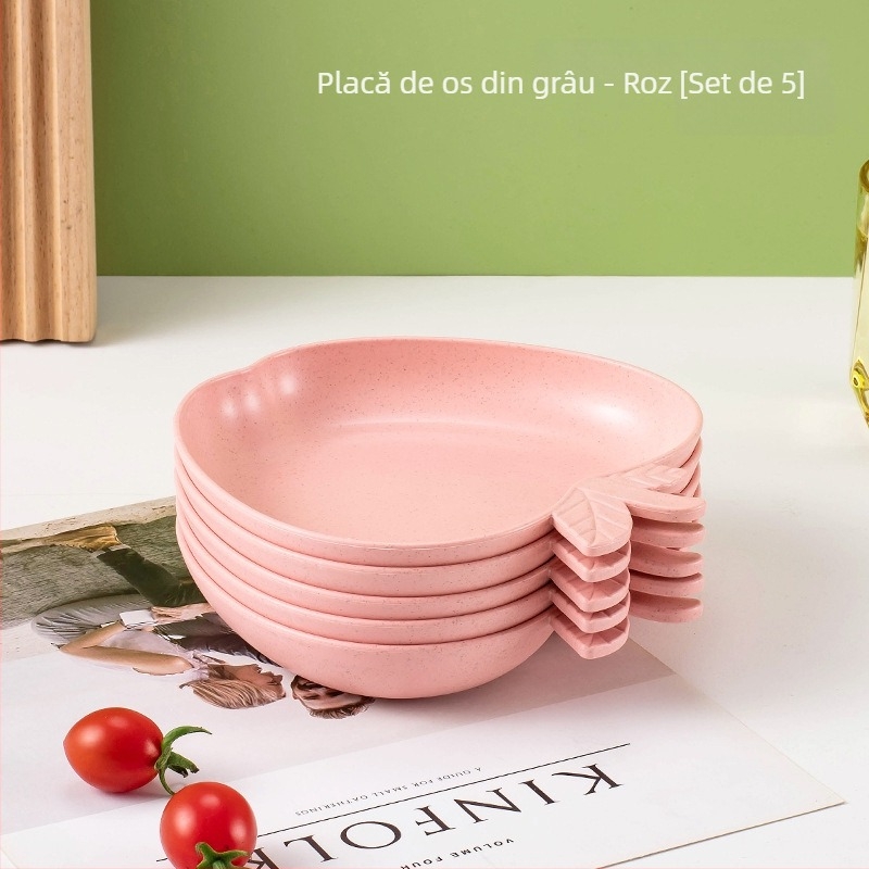 Farfurie din plastic cu bază, design creativ și drăguț pentru oase, fructe și legume