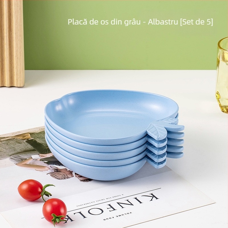Farfurie din plastic cu bază, design creativ și drăguț pentru oase, fructe și legume
