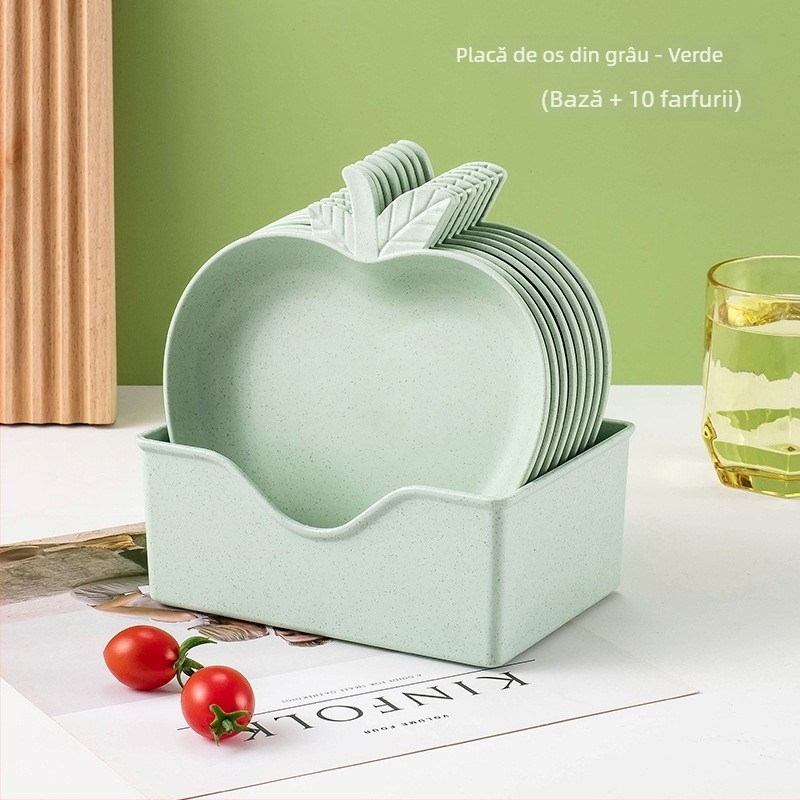 Farfurie din plastic cu bază, design creativ și drăguț pentru oase, fructe și legume