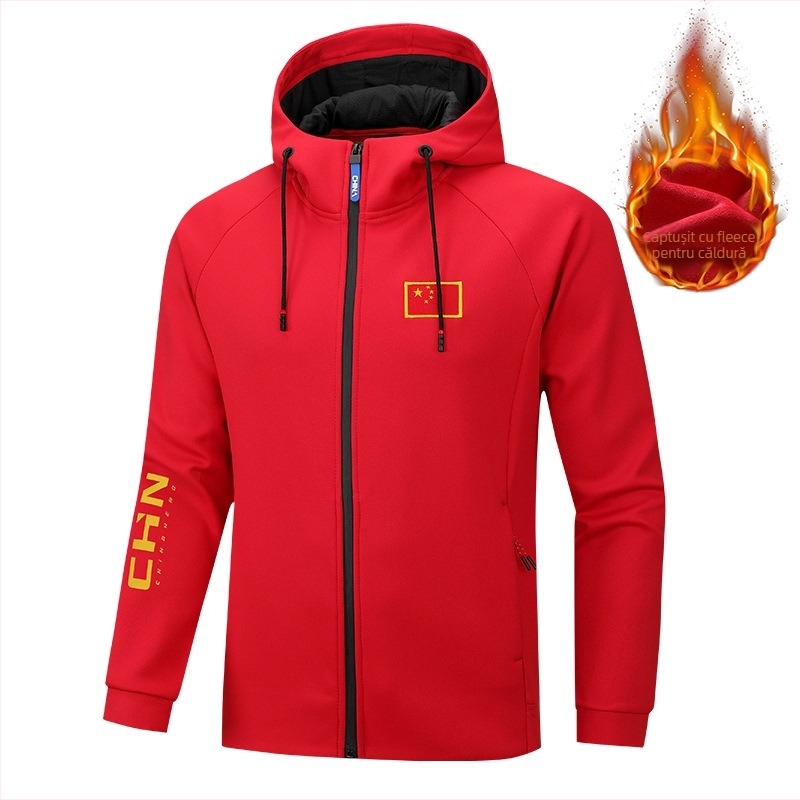 Îmbrăcăminte sport de iarnă îngroșată pentru antrenori, hanorac cu glugă unisex, set familial de jachete și bluze, personalizabil