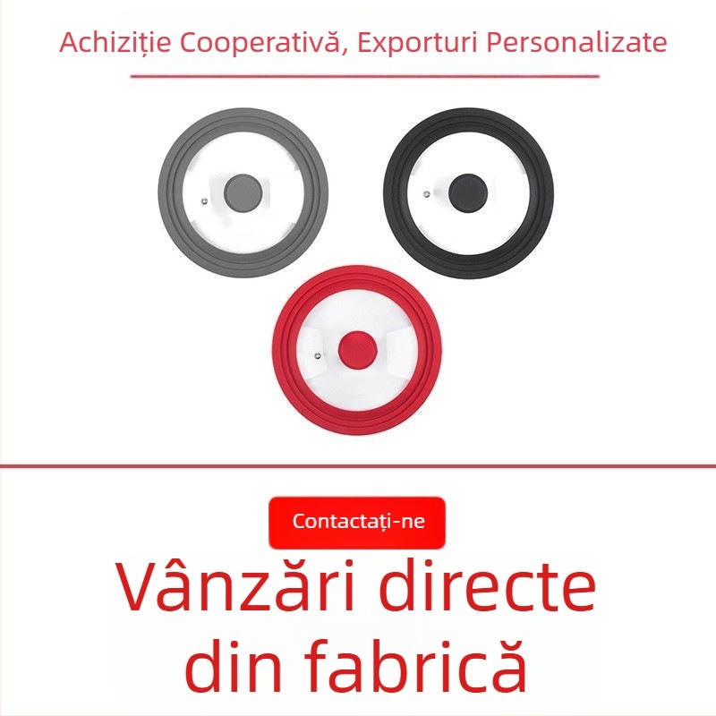 Capac universal multifuncțional din sticlă temperată și silicon, potrivit pentru uz casnic