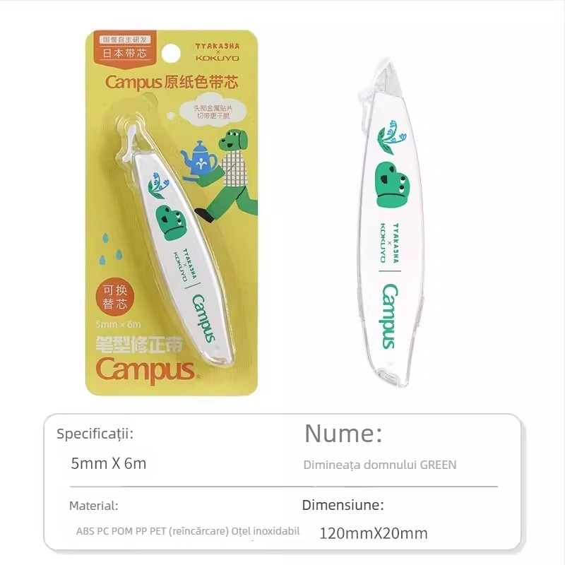 Takasha bandă corectoare, culoare hârtiei naturale, Campus reîncărcare, tip stil pix