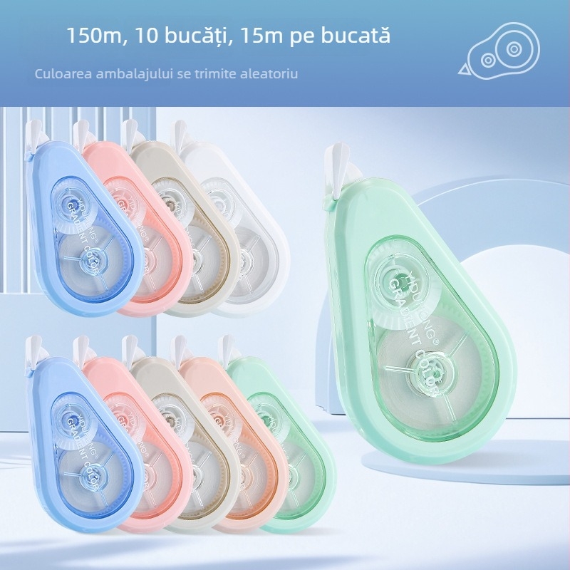 Yiduhong bandă corectoare roșie cu capac rabatabil, 15 m, bandă continuă, bandă de corectare elegantă pentru elevi, în vrac