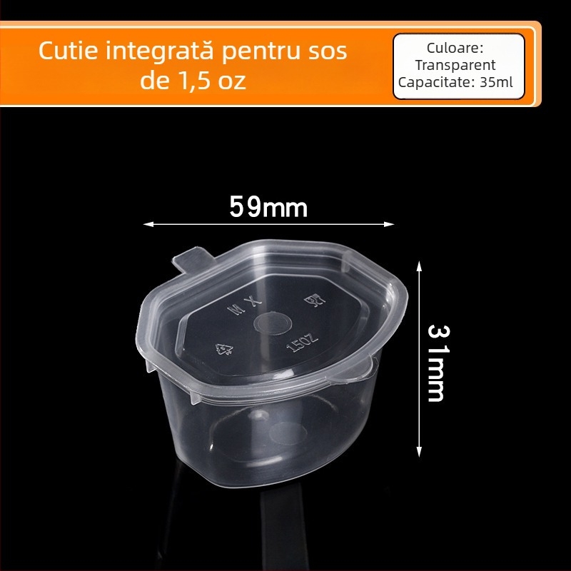 Cupe circulară de sos de unică folosință cu capac etanș, PP, pentru sosuri de dip și ambalare pentru take-out