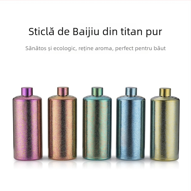 Flacon din titan pur, portabil pentru exterior, sigilat pentru vin, aliaj de titan, ușor