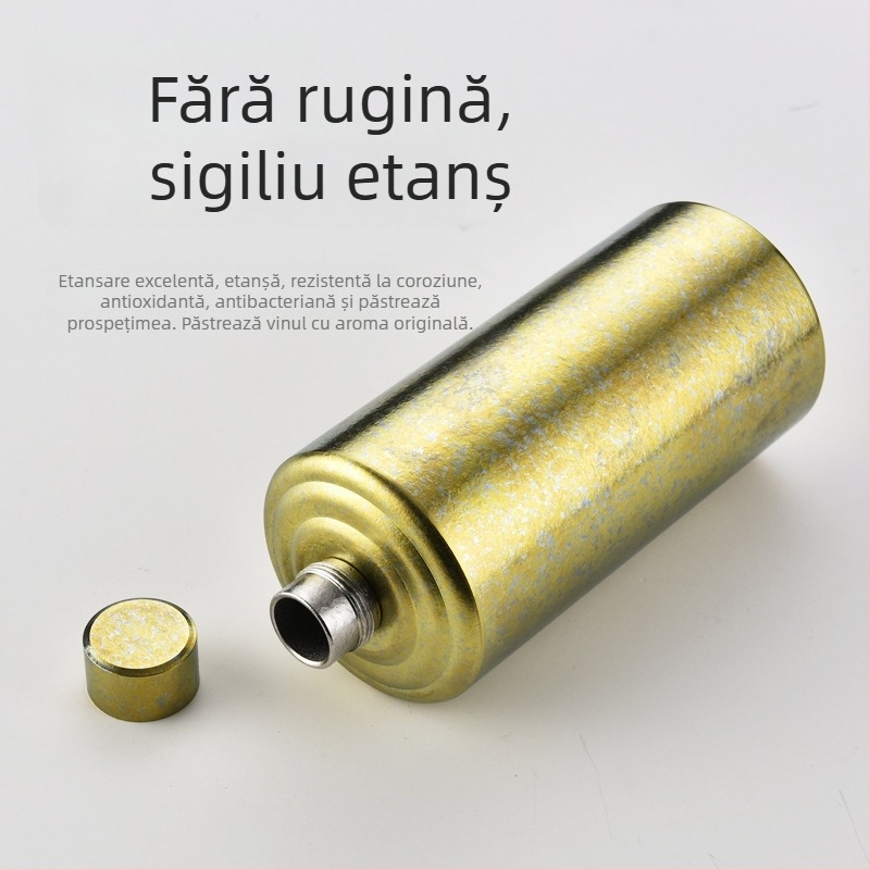 Flacon din titan pur, portabil pentru exterior, sigilat pentru vin, aliaj de titan, ușor