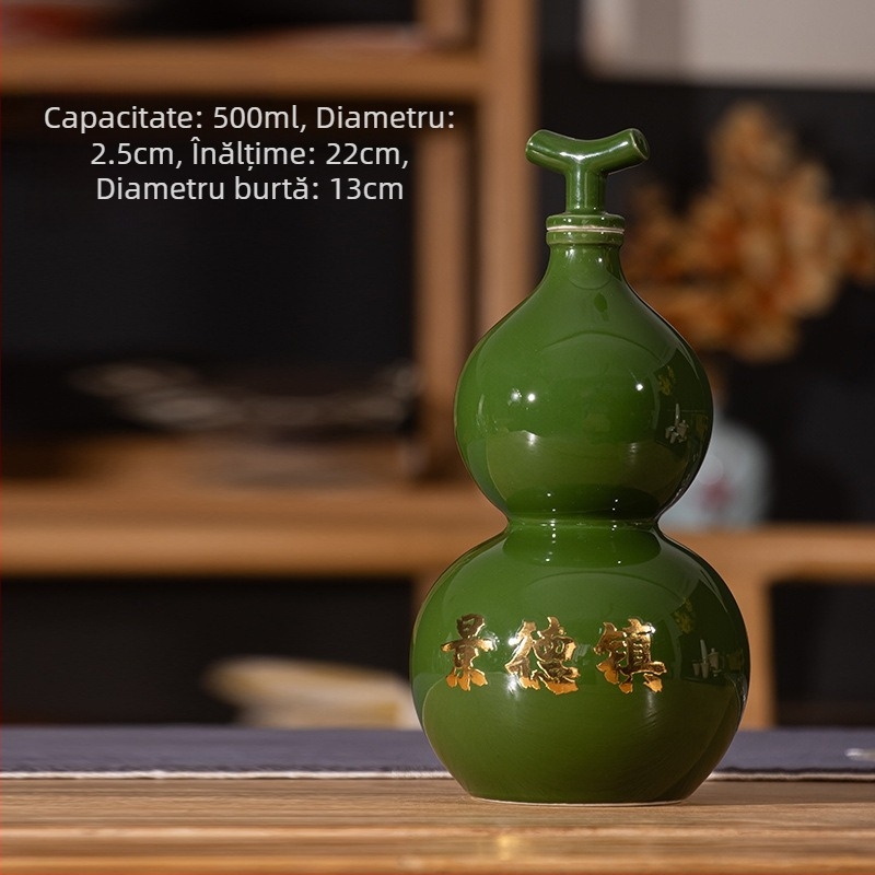 Ceainic ceramic în formă de dovleac pentru ceai cu lapte, apă și vin – portabil pentru exterior