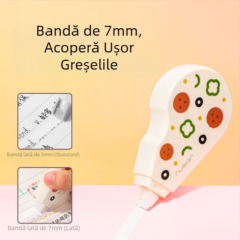 Deli bandă de corecție lată 7 mm pentru elevi de gimnaziu, temă alimentară, design silențios
