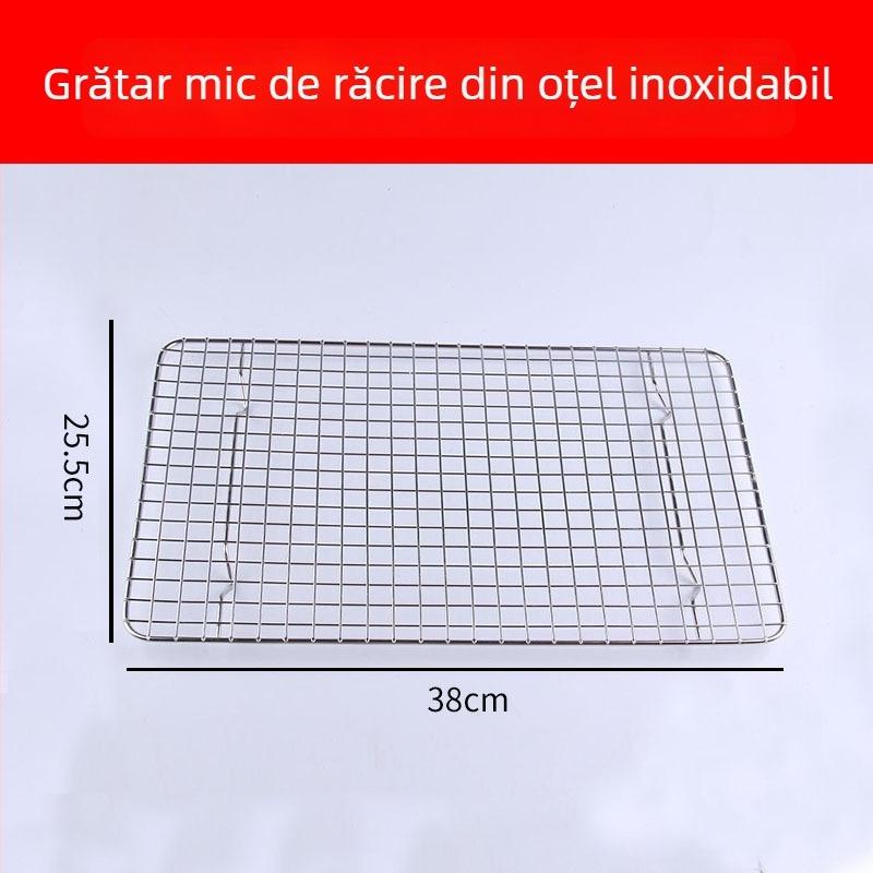 Grilă pătrată din sârmă de fier, antiaderentă, pentru răcire și coacere a torturilor, pâinii și biscuiților – rack de bucătărie multifuncțional