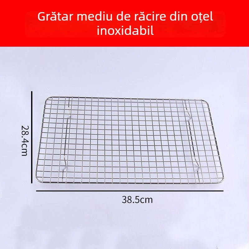 Grilă pătrată din sârmă de fier, antiaderentă, pentru răcire și coacere a torturilor, pâinii și biscuiților – rack de bucătărie multifuncțional