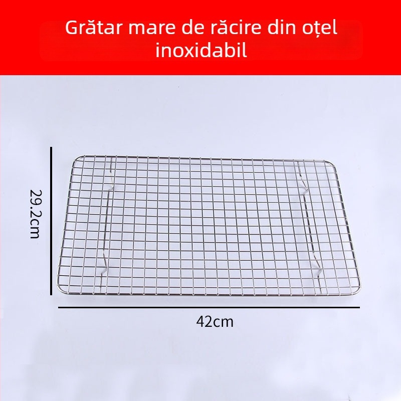 Grilă pătrată din sârmă de fier, antiaderentă, pentru răcire și coacere a torturilor, pâinii și biscuiților – rack de bucătărie multifuncțional