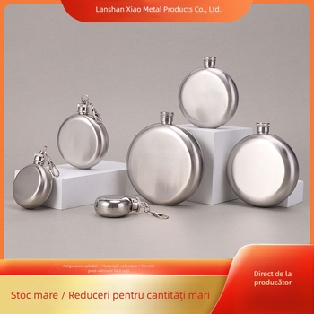 Recipient portabil rotund din oțel inoxidabil pentru vin, design minimalist modern