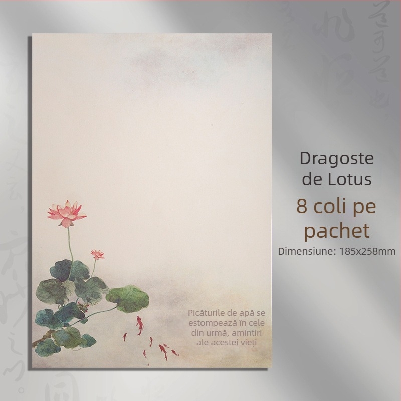 Hârtie de scris în stil chinezesc, antichizată, pentru caligrafie, format A4