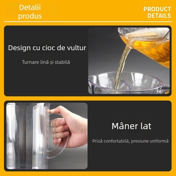 Cană din plastic pentru bere, transparentă, cu capacitate mare și robinet de turnare; potrivită pentru bere, suc, apă și ceai; rezistentă la temperaturi ridicate