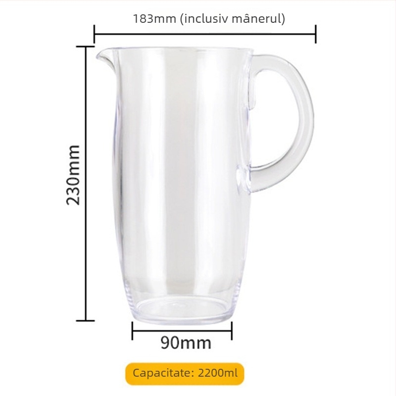 Cană din plastic pentru bere, transparentă, cu capacitate mare și robinet de turnare; potrivită pentru bere, suc, apă și ceai; rezistentă la temperaturi ridicate