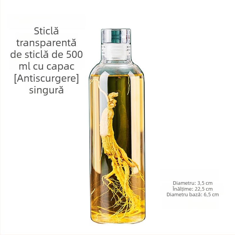 Sticlă din borosilicat pentru infuzie cu ginseng, sigilată și cu pereți groși, 0,5 kg, recipient gol pentru fabricarea vinului acasă