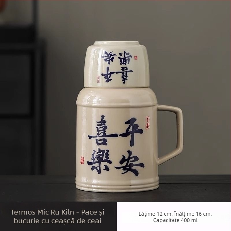 Ceainic ceramic cu capac pentru uz casnic, capacitate mare, set cadou pentru prepararea ceaiului, protecție împotriva arsurilor, mic termos și ceșuță