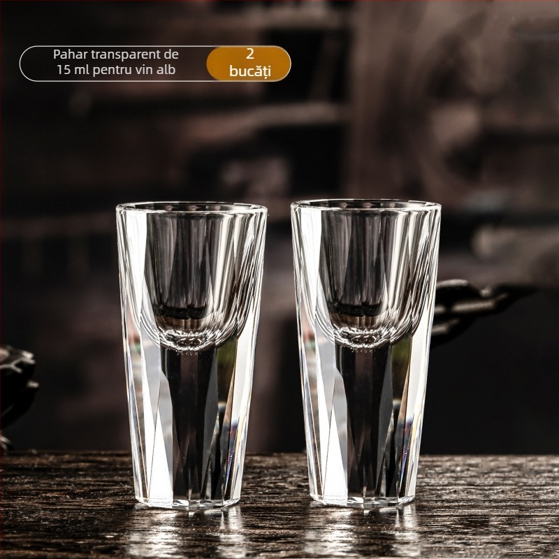 Set din cristal pentru băuturi spirtoase cu decantator și pahare mici de 10 ml – cutie cadou pentru bar acasă