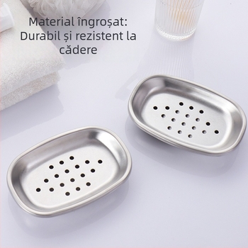 Suport de săpun din oțel inoxidabil, cu două niveluri, pentru baie, cu drenaj