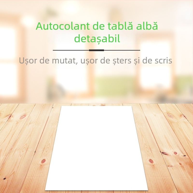 Tablă albă autoadezivă din PET – suprafață de scriere, detașabilă; pentru casă, școală și birou
