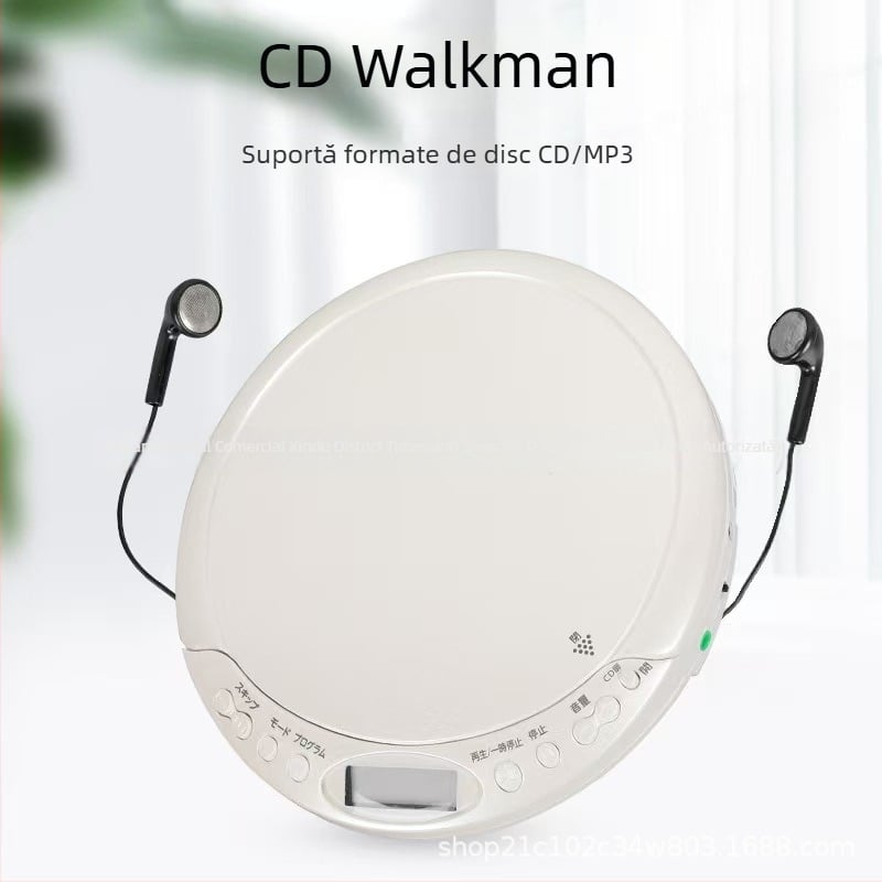 Player Bluetooth portabil cu protecție antișoc, pentru ascultare CD și învățare a limbii engleze, cu funcție de repetare