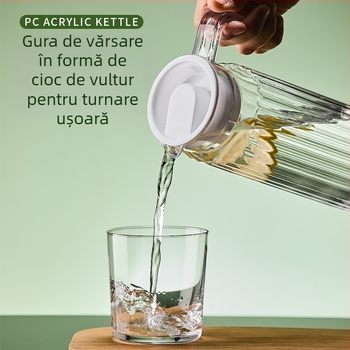 Sticlă acrilică rezistentă la căldură, cu dungi, pentru suc; cană de apă cu lămâie, din plastic pentru bar și ceai.