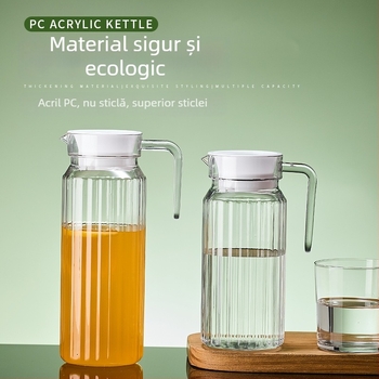 Sticlă acrilică rezistentă la căldură, cu dungi, pentru suc; cană de apă cu lămâie, din plastic pentru bar și ceai.