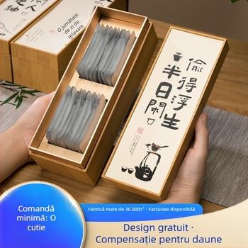 Cutie Jiugongge pentru ambalarea ceaiului, Cutie cadou personalizată de înaltă calitate pentru 20 plicuri ceai, Cutie mică pătrată goală