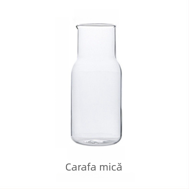 Set minimalist cu oală și ceașcă pentru apă rece — sticlă borosilicată, uz casnic, pentru o persoană, pentru sucuri și apă cu lămâie