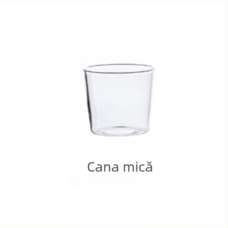 Set minimalist cu oală și ceașcă pentru apă rece — sticlă borosilicată, uz casnic, pentru o persoană, pentru sucuri și apă cu lămâie