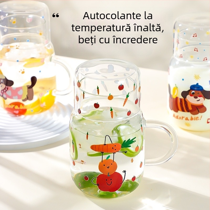 Cană din sticlă borosilicată pentru apă rece, senzație de lux discret, capacitate mare, ceainic cu două utilizări pentru uz casnic, ceașcă de lapte