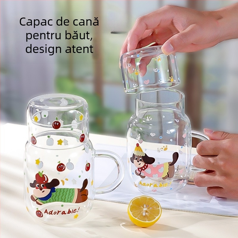 Cană din sticlă borosilicată pentru apă rece, senzație de lux discret, capacitate mare, ceainic cu două utilizări pentru uz casnic, ceașcă de lapte