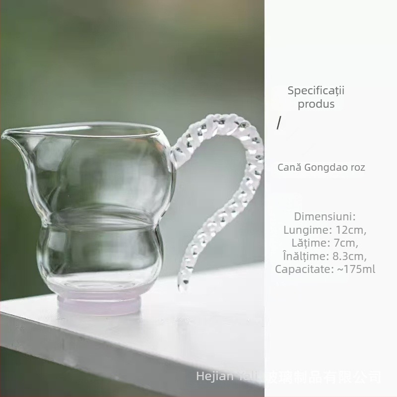 Ceainic din sticlă cu mâner, borosilicat rezistent la căldură, cu filtru și funcție de încălzire, pentru uz casnic