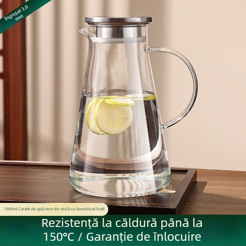 Set din sticlă, kană și pahare pentru apă rece, capacitate mare, rezistent la temperaturi înalte, stil japonez