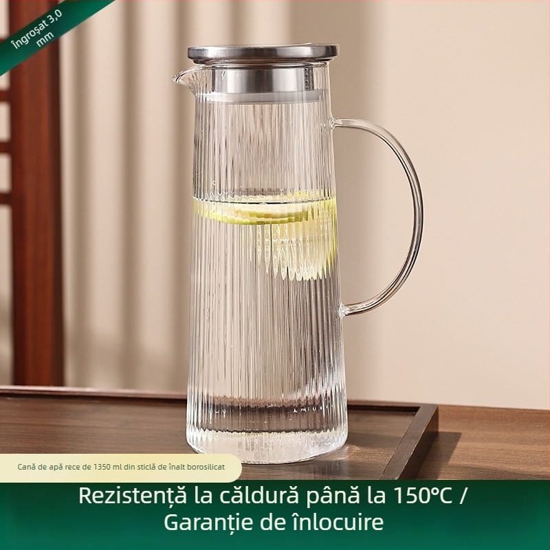 Set din sticlă, kană și pahare pentru apă rece, capacitate mare, rezistent la temperaturi înalte, stil japonez