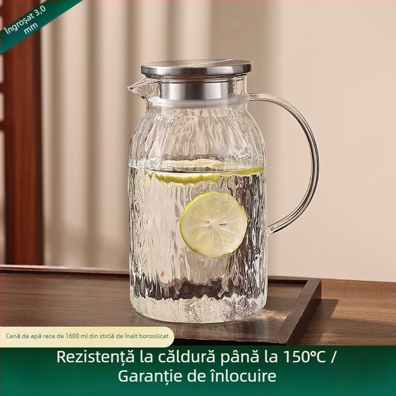 Set din sticlă, kană și pahare pentru apă rece, capacitate mare, rezistent la temperaturi înalte, stil japonez
