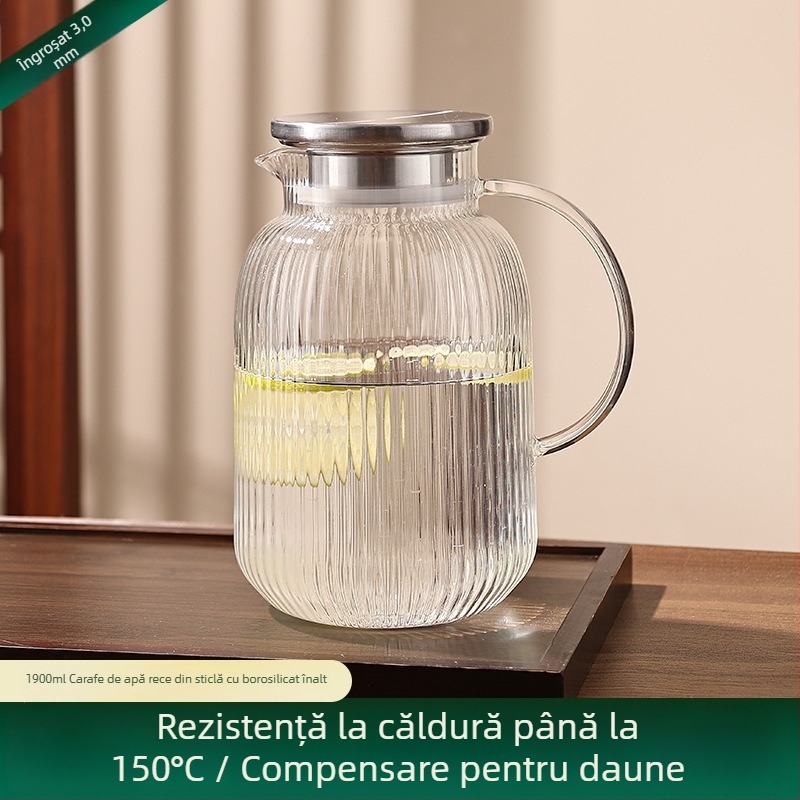 Set din sticlă, kană și pahare pentru apă rece, capacitate mare, rezistent la temperaturi înalte, stil japonez