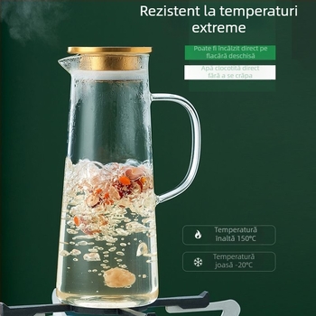 Ceainic din sticlă borosilicată, rezistent la temperaturi ridicate, capacitate mare, pentru uz casnic și restaurante