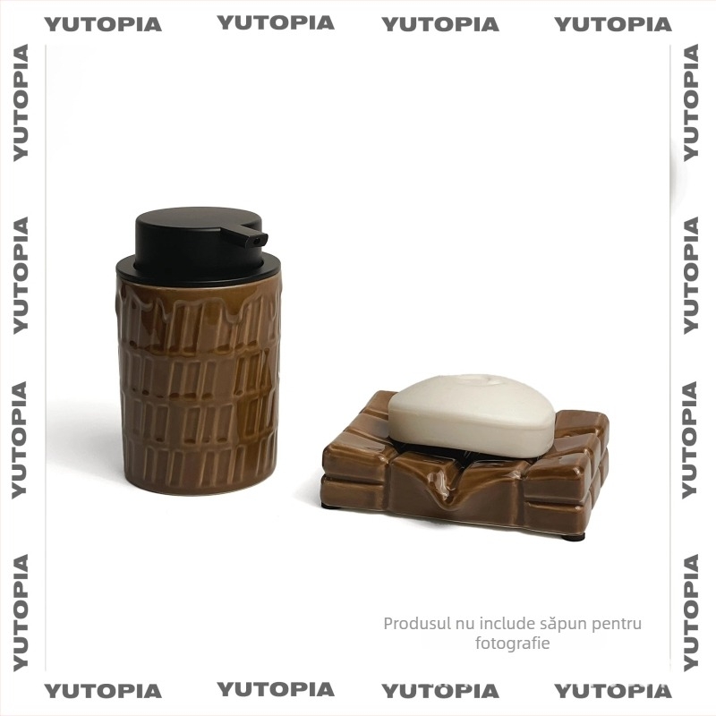 Suport de săpun ceramic creativ pentru baie, aspect drăguț, drenaj pe blat, fără găuri