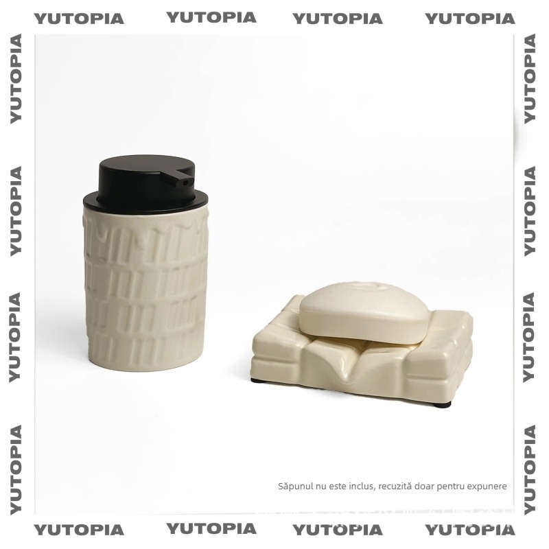 Suport de săpun ceramic creativ pentru baie, aspect drăguț, drenaj pe blat, fără găuri