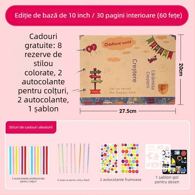 Album de creștere pentru clasa a VI-a – album foto DIY, lucrat manual, pentru absolvirea învățământului primar și grupa mare a grădiniței